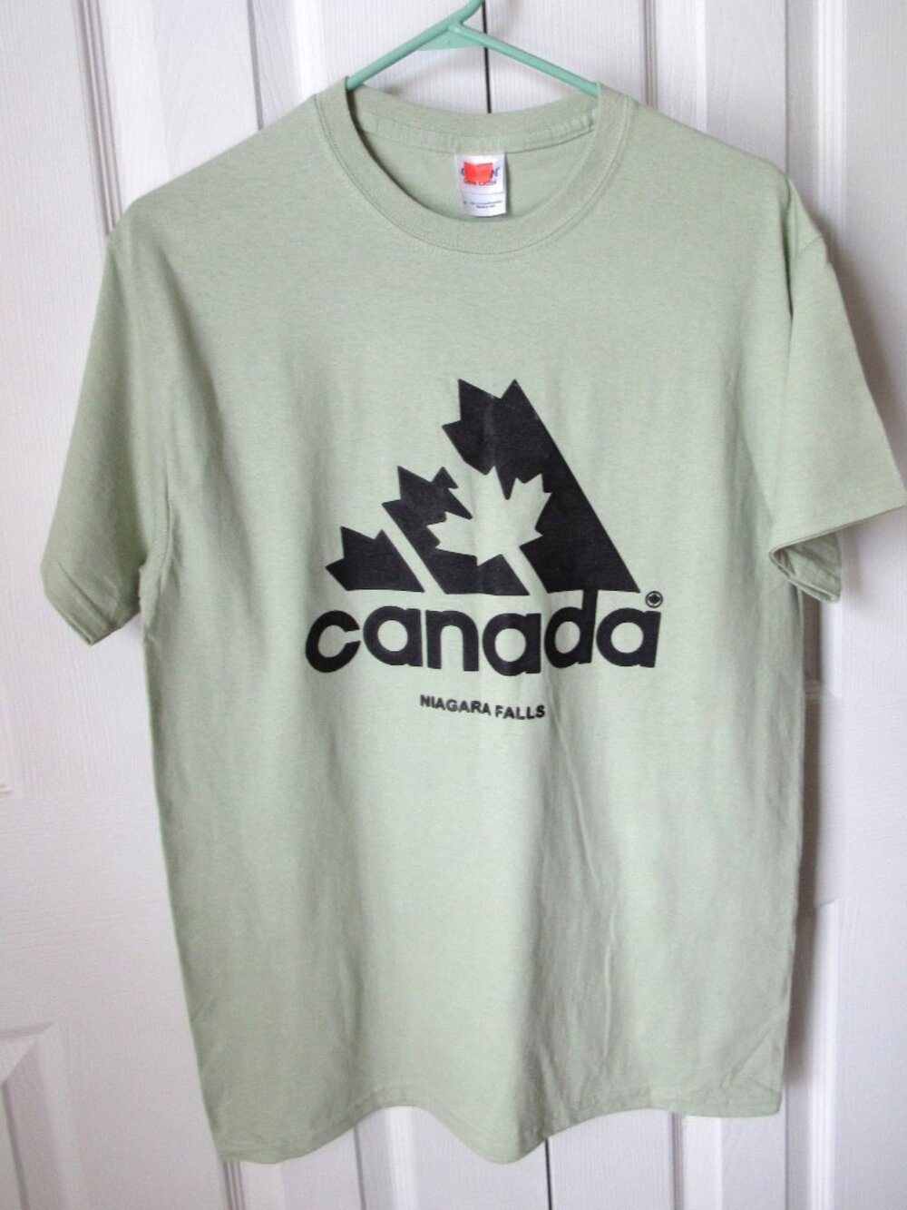 NIAGARA FALLS CANADA Souvenir Tee Shirt Top Light Green Size M 100% Cotton New
